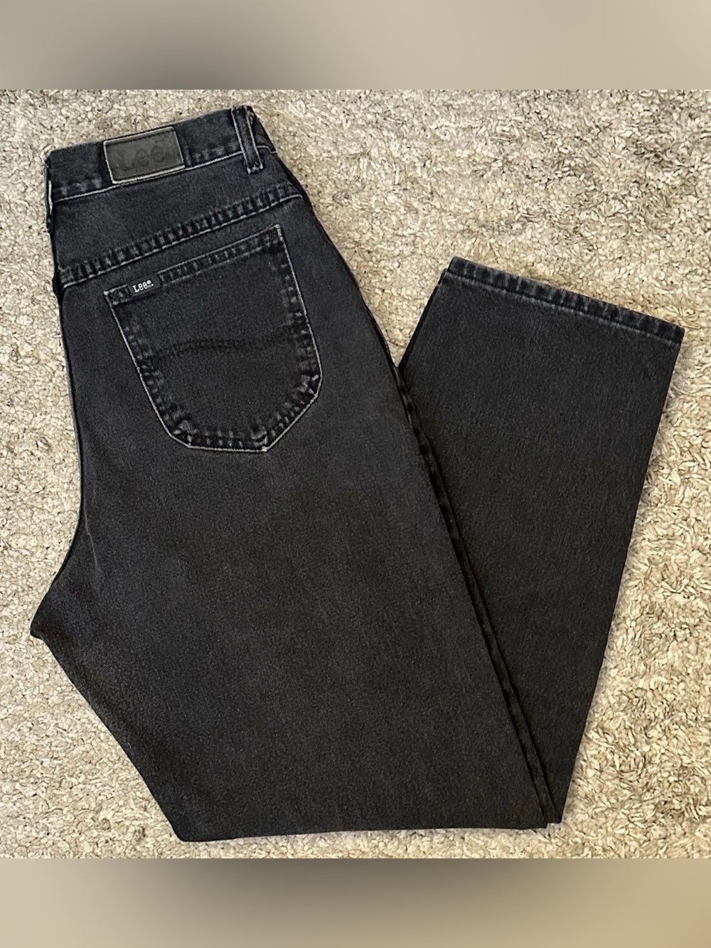 Vintage 90s Lee MR Women’s Sz 15 Med. Black Classic Fit Tapered Denim Jeans USA
